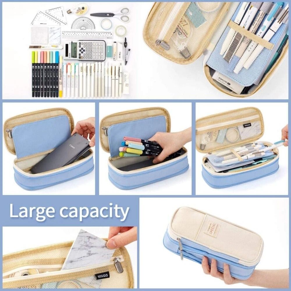 Large Capacity Pencil Case Organizer Pouch For Students And Office 4