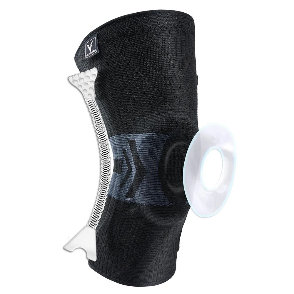 Elastic Knee Support Brace With Silicone Pads And Spring Stabilizers 10