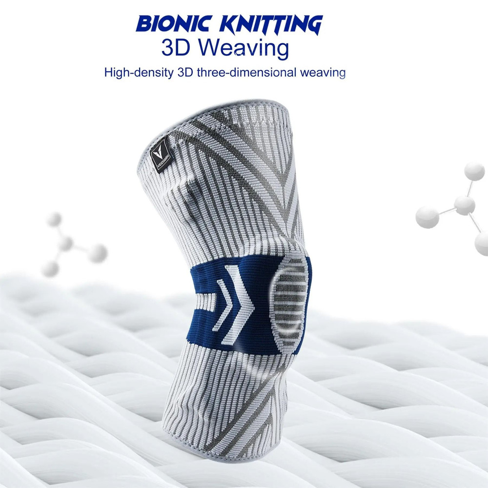 Elastic Knee Support Brace With Silicone Pads And Spring Stabilizers 4