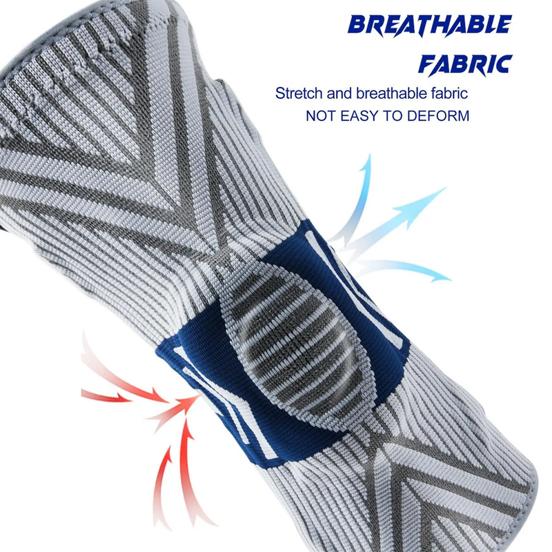 Elastic Knee Support Brace With Silicone Pads And Spring Stabilizers 5