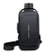Men Crossbody Bag PU Leather AntiTheft Shoulder Chest Bag With USB Charging 2