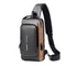 Men Crossbody Bag PU Leather AntiTheft Shoulder Chest Bag With USB Charging 7