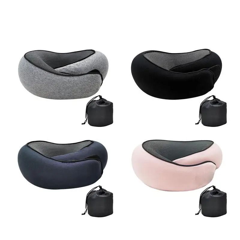 Memory Foam Neck Support Pillow With Head Cushion For Travel And Camping 0