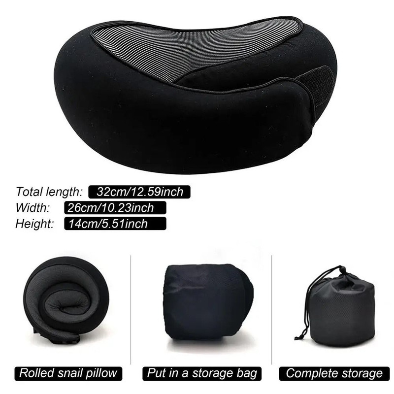 Memory Foam Neck Support Pillow With Head Cushion For Travel And Camping 7