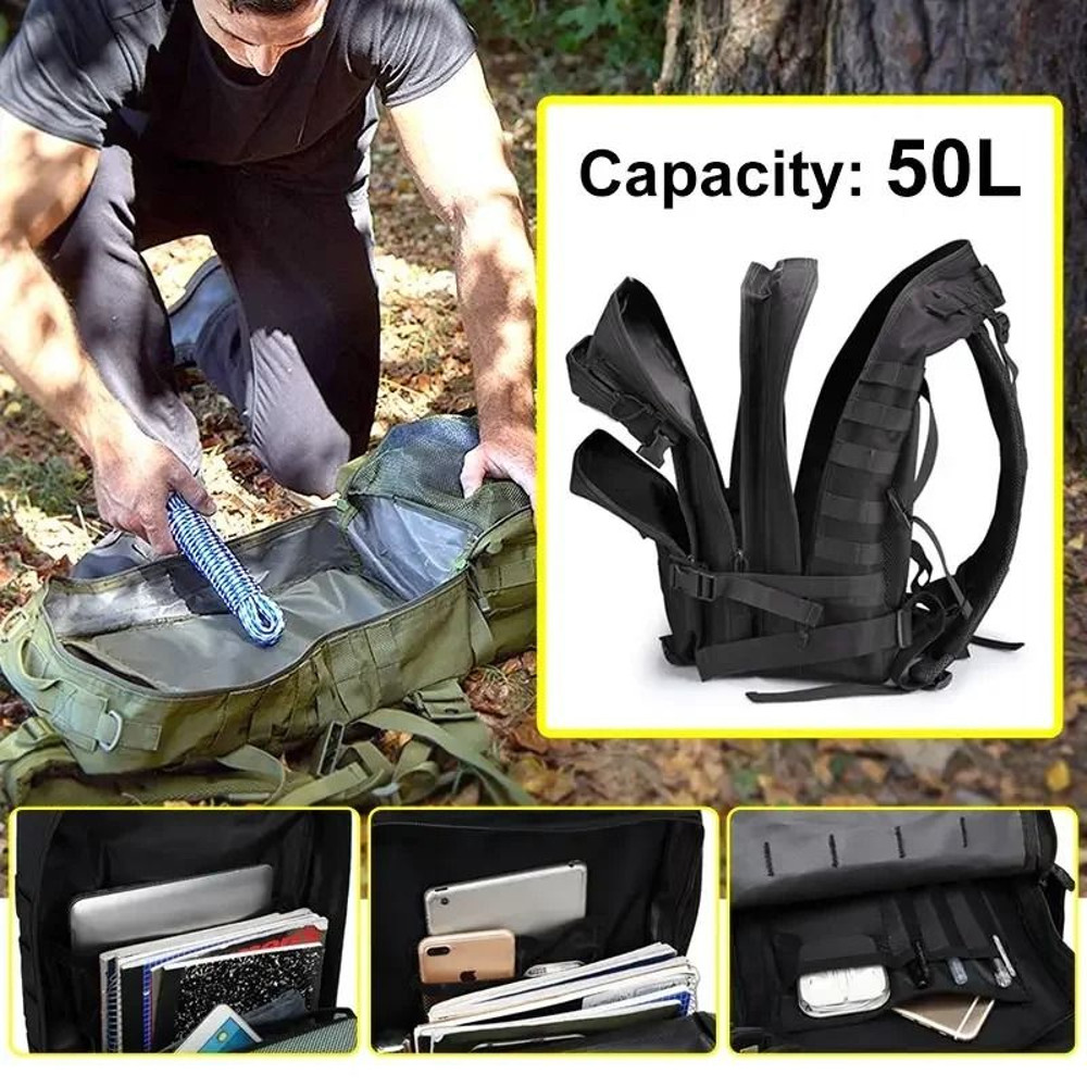 Tactical Backpack Large Capacity Waterproof Travel Bag 3