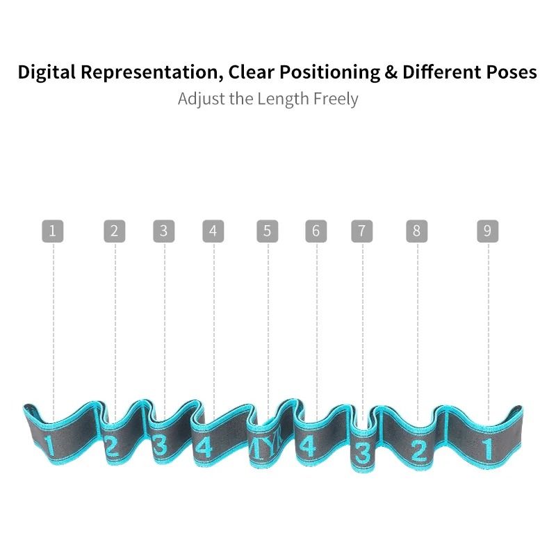 Elastic Yoga Stretching Strap With Loops For Flexibility And Balance 2