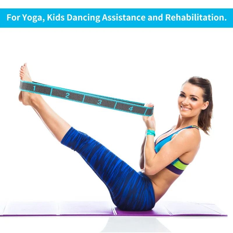 Elastic Yoga Stretching Strap With Loops For Flexibility And Balance 5