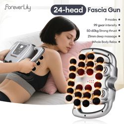 deep tissue massage gun with 24 heads and 99 speed levels