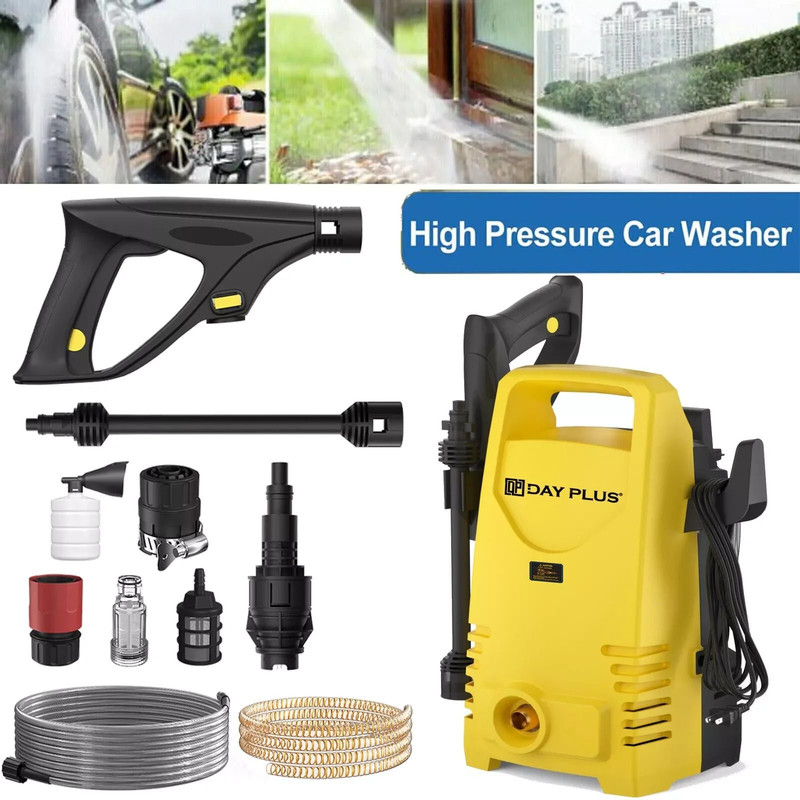 Electric High Pressure Washer 1600W With Adjustable Nozzle And 7m Hose For Cars Gardens And Outdoor 1