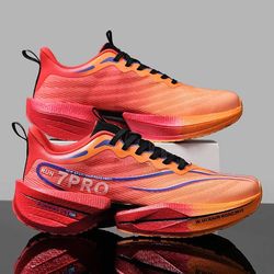 mens carbon plate running sneakers lightweight mesh sports shoes