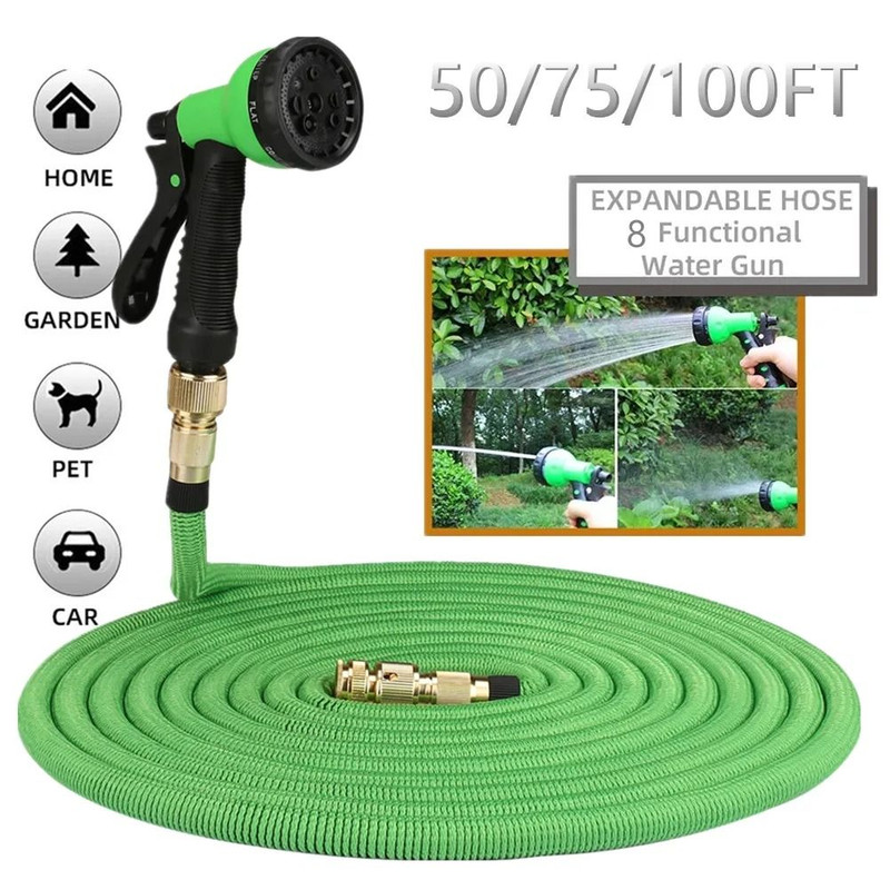 Expandable Garden Water Hose With Spray Nozzle And Storage Bag 3