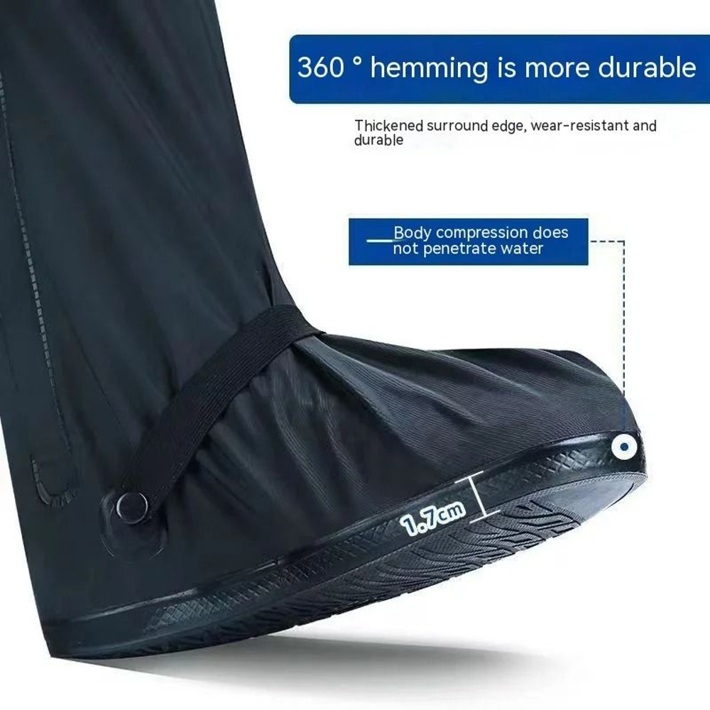 Rain Boot Shoe Covers Waterproof Reflective High Top 4