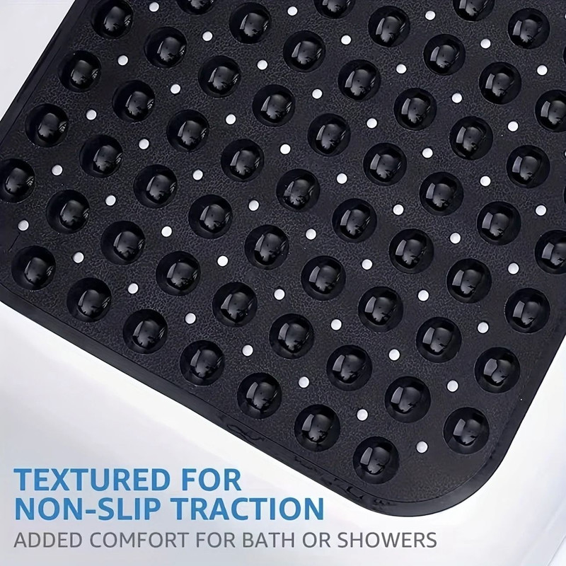 Non Slip Shower Mat With Drain Holes And Suction Cups 1