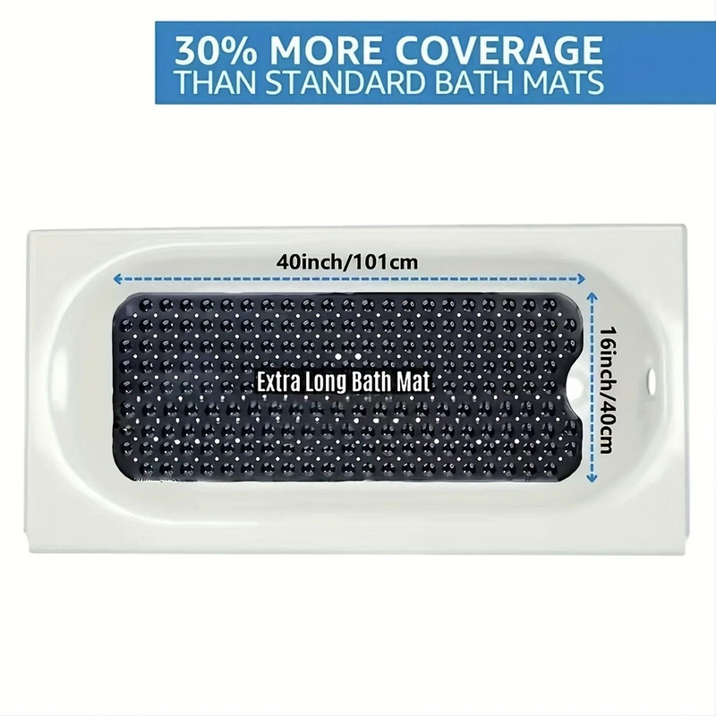 Non Slip Shower Mat With Drain Holes And Suction Cups 3