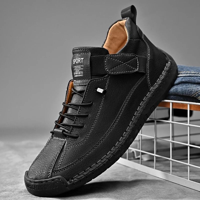 Handmade Leather Men Slip On Loafers Casual Breathable Flats 7