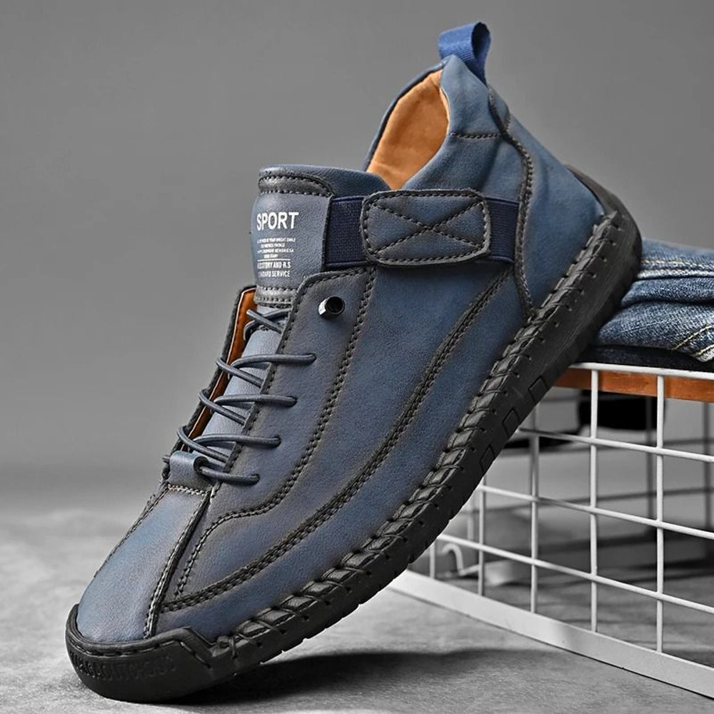 Handmade Leather Men Slip On Loafers Casual Breathable Flats 8