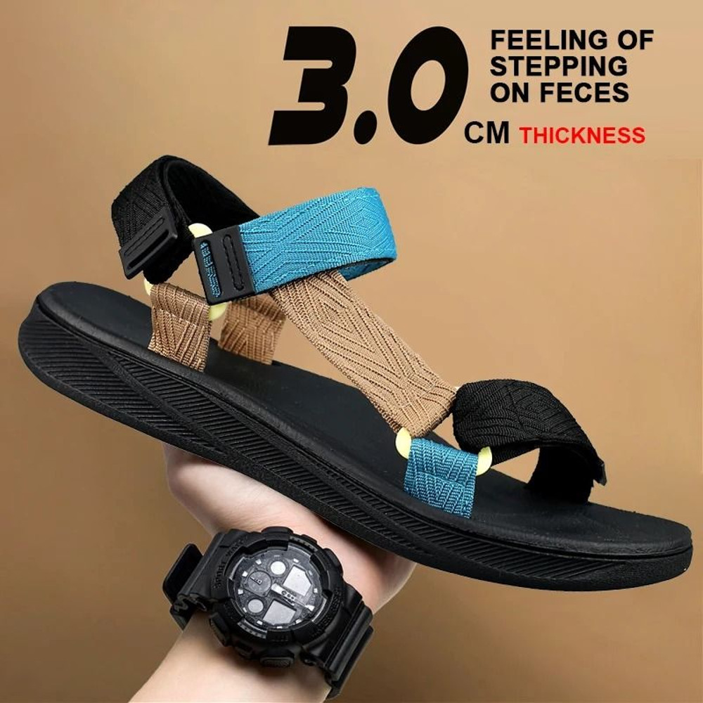 Mens Arch Support Outdoor Sandals With Yoga Mat Insole Anti Slip Flat Beach Shoes 1