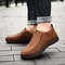 Mens Casual Handmade Loafers Comfortable Retro Breathable Flat Shoes 1