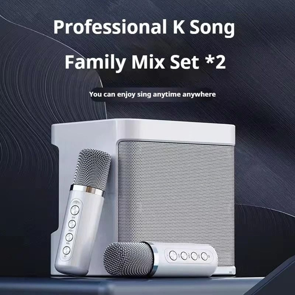 Portable Karaoke Machine With Dual Microphones Bluetooth Speaker For Adults And Kids 1