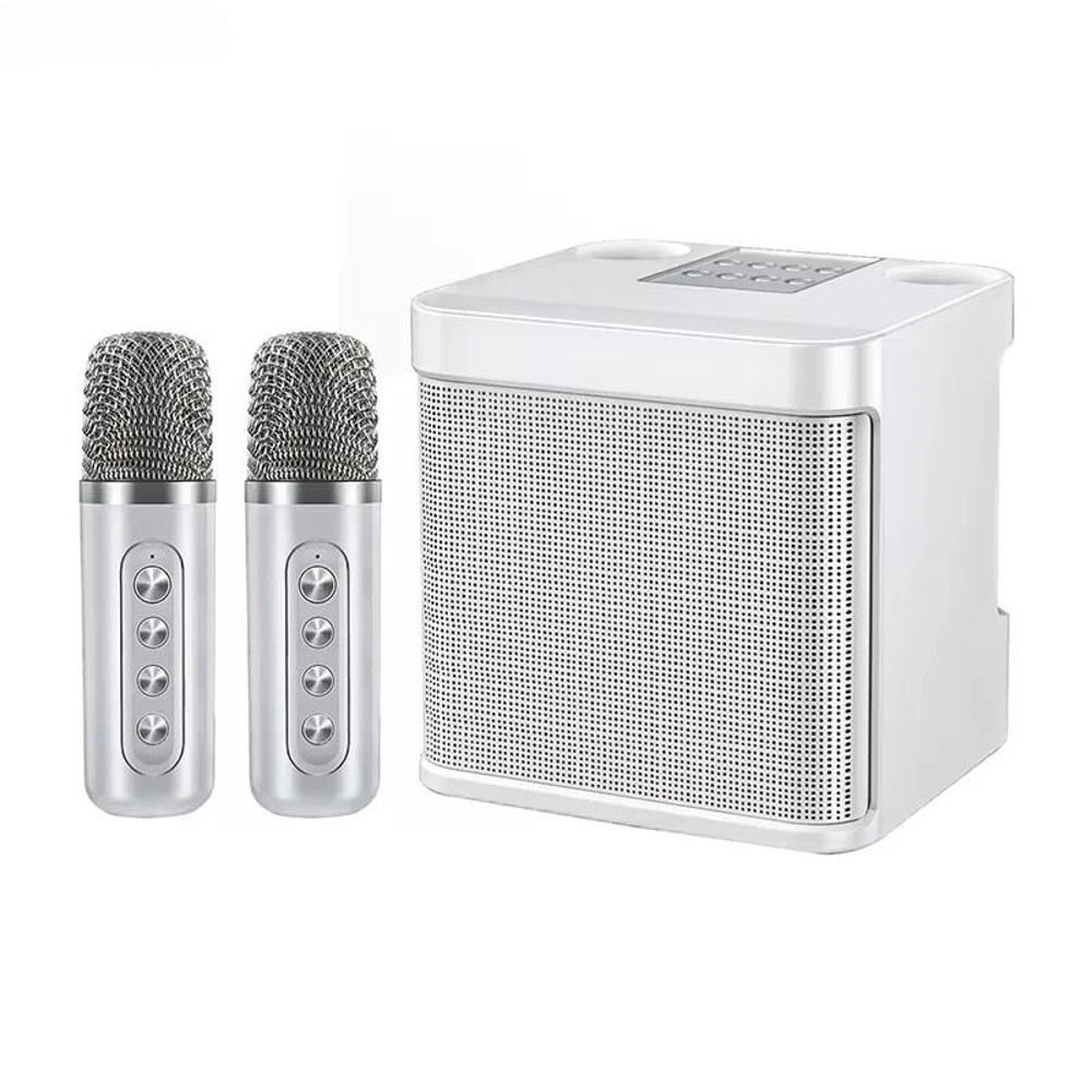 Portable Karaoke Machine With Dual Microphones Bluetooth Speaker For Adults And Kids 8