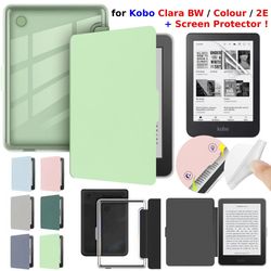 kobo clara bw case with screen protector auto sleep leather magnetic cover