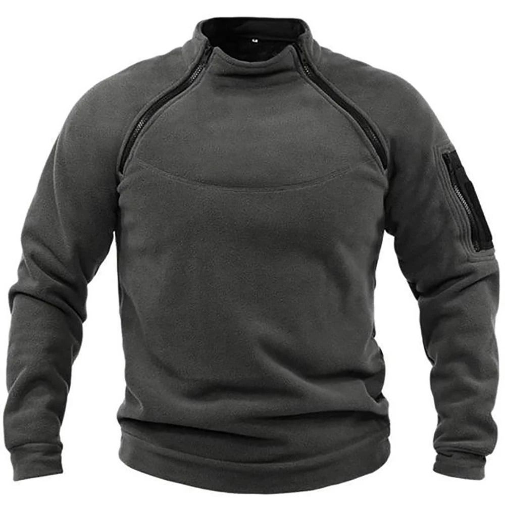 Men Tactical Outdoor Fleece Jacket Warm Windproof Thermal Hiking Pullover 9