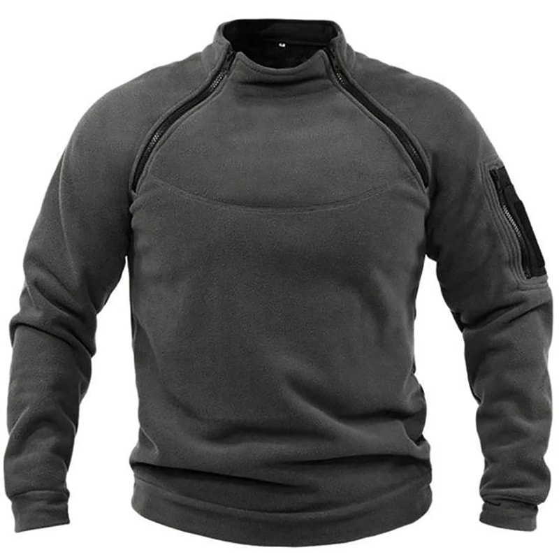 Men Tactical Outdoor Fleece Jacket Warm Windproof Thermal Hiking Pullover 9