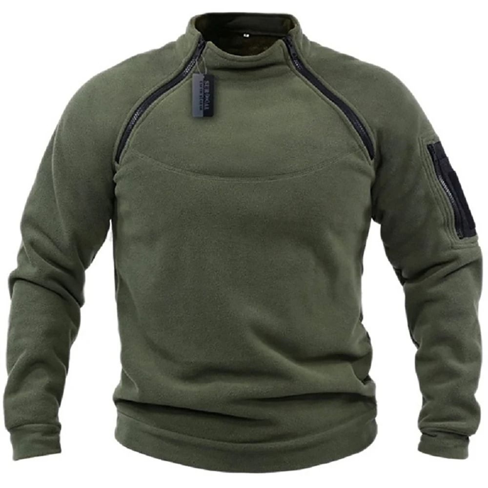 Men Tactical Outdoor Fleece Jacket Warm Windproof Thermal Hiking Pullover 1