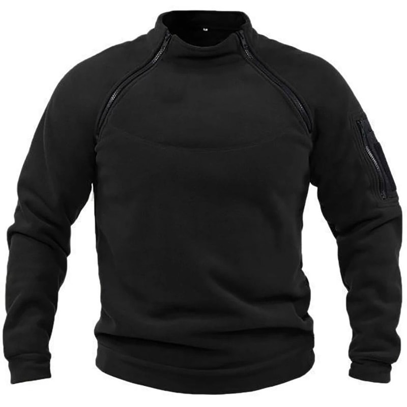 Men Tactical Outdoor Fleece Jacket Warm Windproof Thermal Hiking Pullover 6