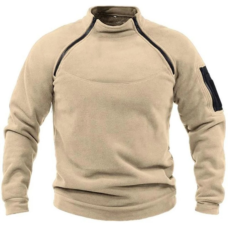 Men Tactical Outdoor Fleece Jacket Warm Windproof Thermal Hiking Pullover 7