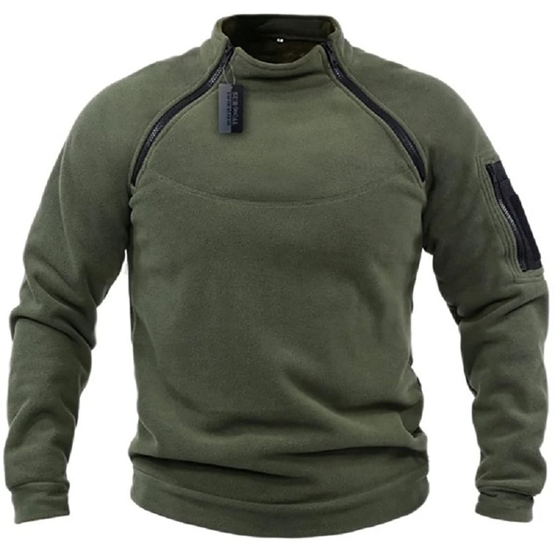 Men Tactical Outdoor Fleece Jacket Warm Windproof Thermal Hiking Pullover 8
