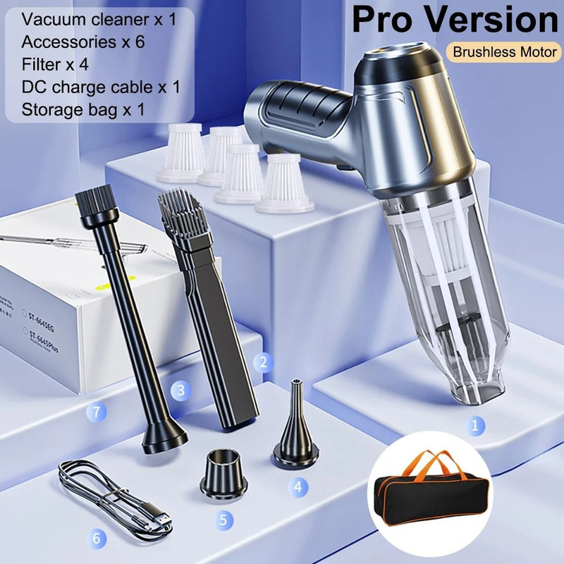 Wireless Portable Car Vacuum Cleaner Handheld Strong Suction Mini Cleaner 10