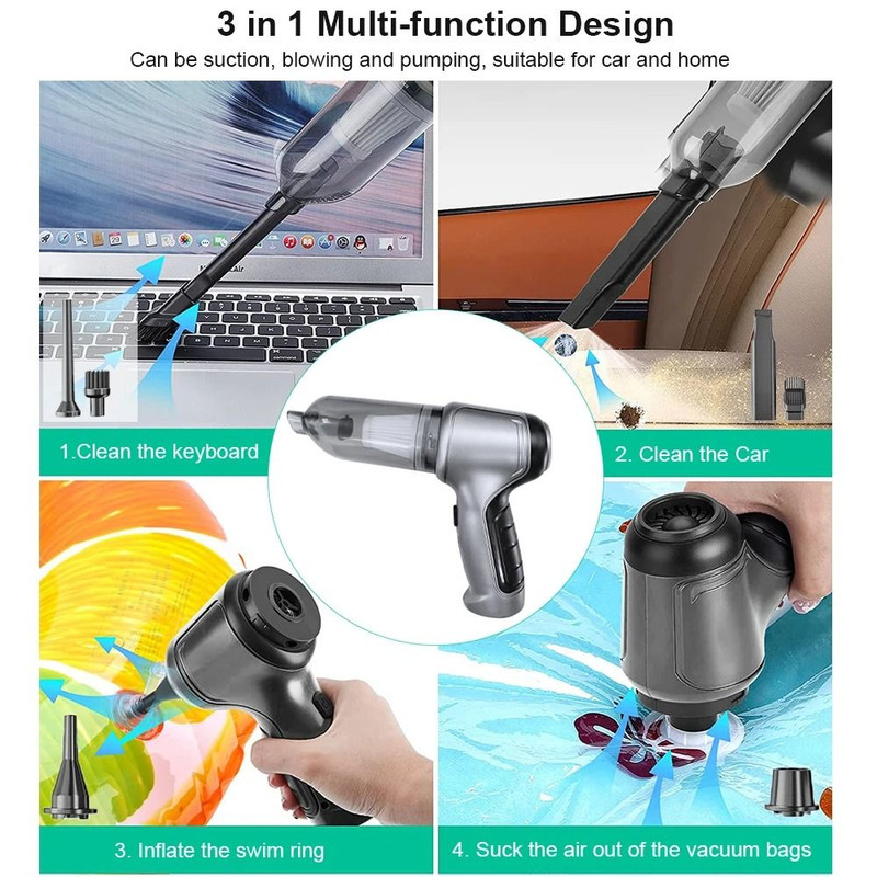 Wireless Portable Car Vacuum Cleaner Handheld Strong Suction Mini Cleaner 6