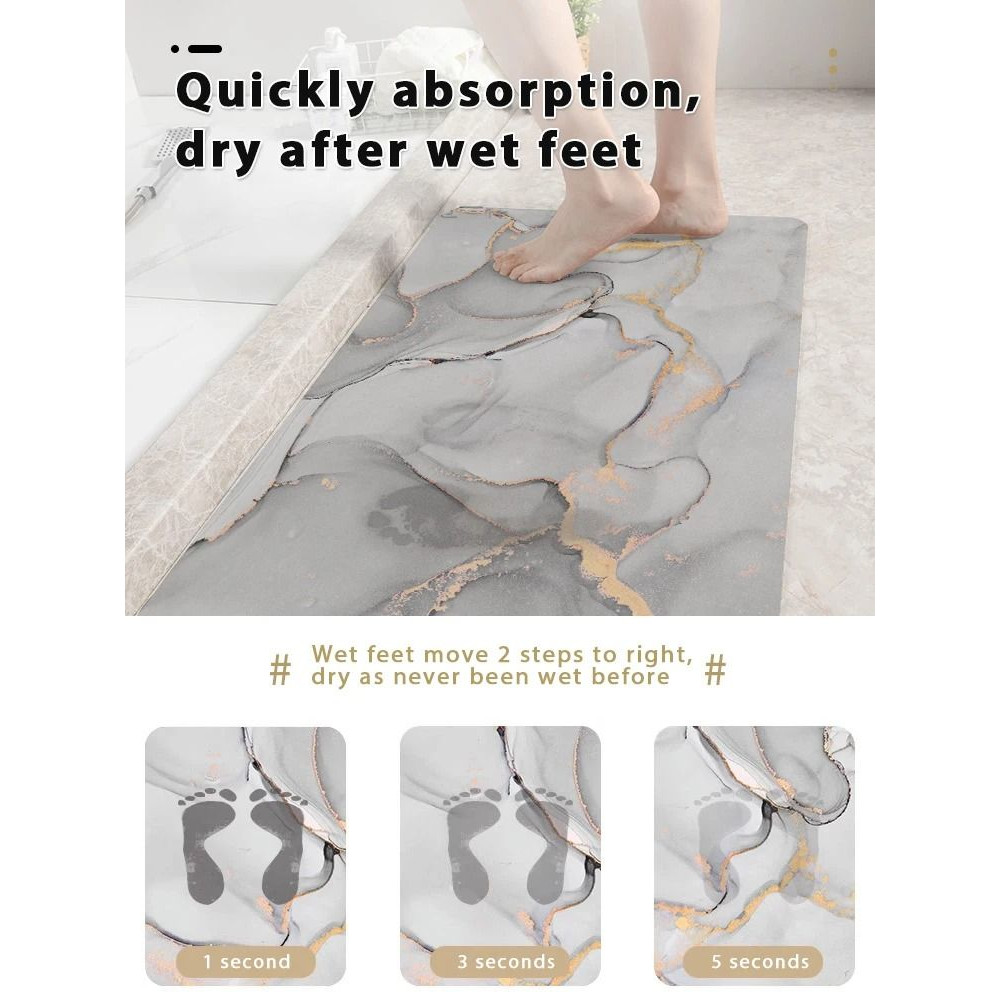 Luxury Bathroom Mat Anti Slip Super Absorbent Quick Dry Washable Rug 3