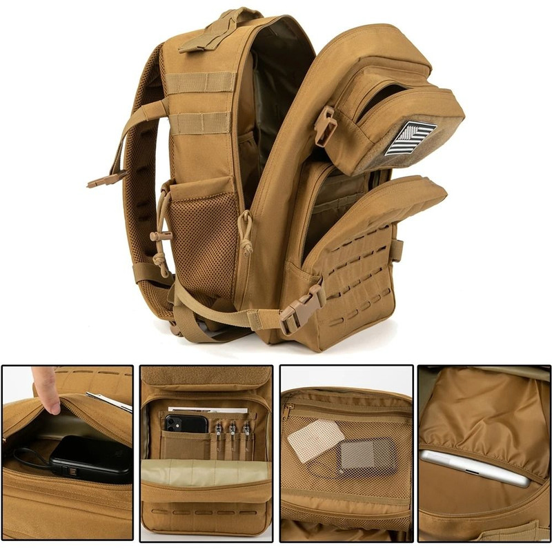 25L Tactical Backpack With MOLLE System And Bottle Holder For Hiking Fitness And Survival 4
