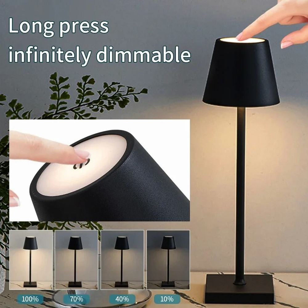 LED Rechargeable Desk Lamp Wireless Touch Control Waterproof Table Light 5