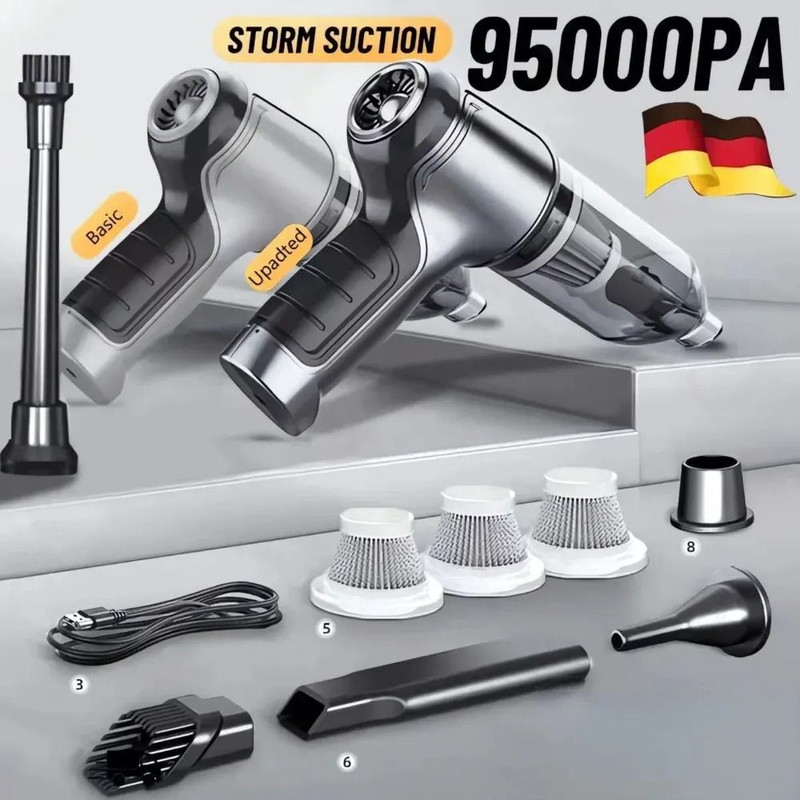 Wireless Car Vacuum Cleaner Handheld Cordless Strong Suction Dual Use 0