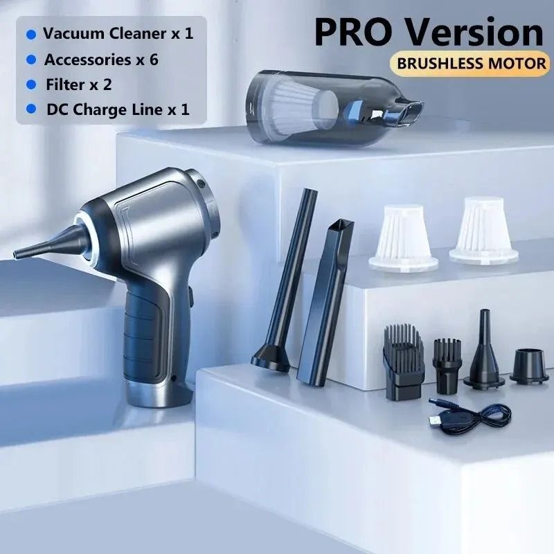 Wireless Car Vacuum Cleaner Handheld Cordless Strong Suction Dual Use 7