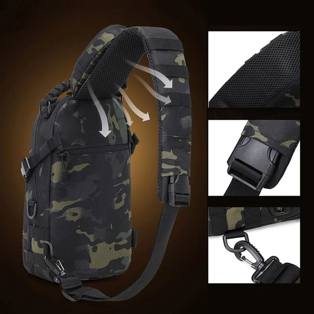 Tactical Chest Bag Sling Backpack With MOLLE System For Outdoor Sports And Travel 3