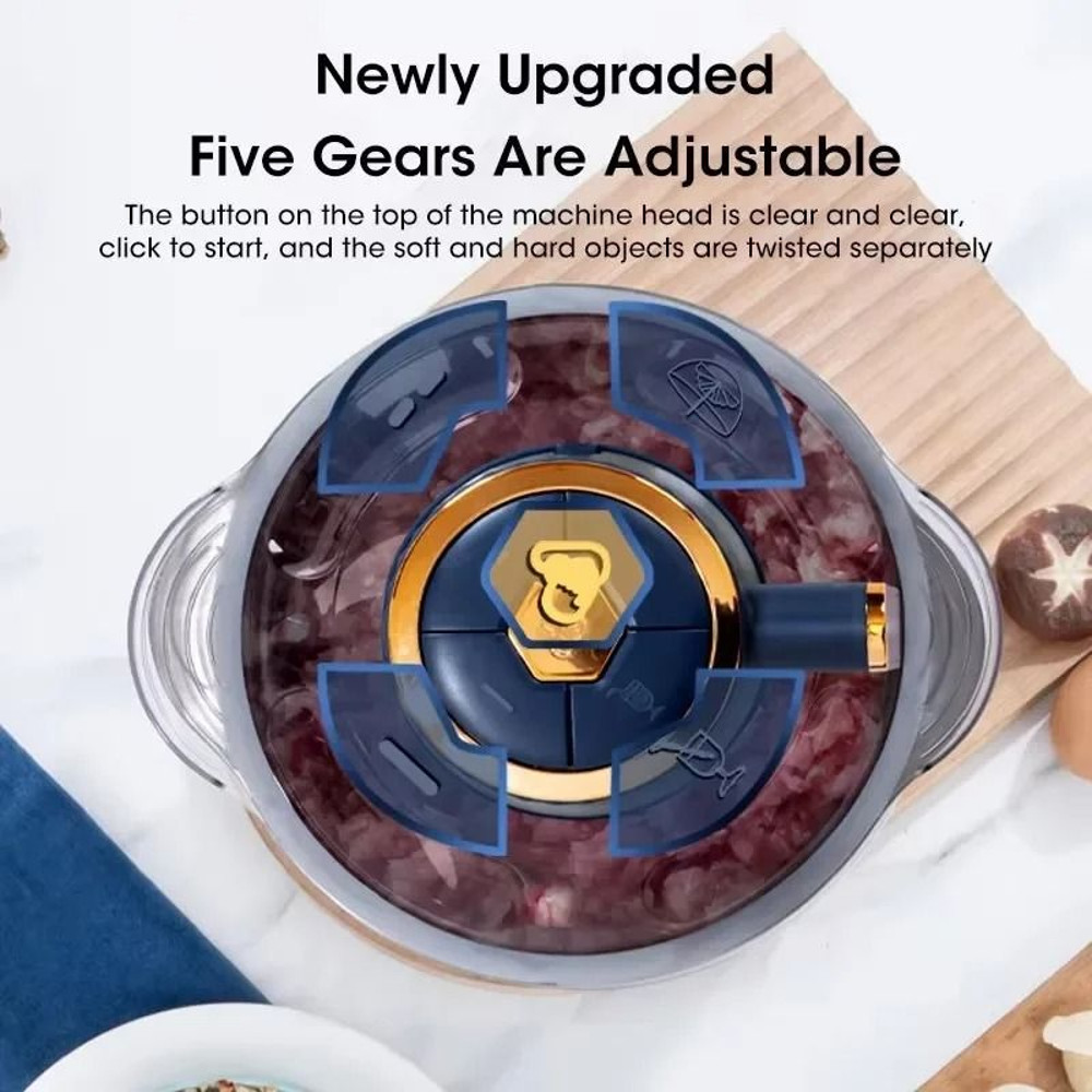 Electric Food Chopper Stainless Steel 5L Meat Grinder And Vegetable Processor 4