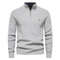 Mens Cotton Zip Cardigan High Collar Knitted Sweater 0