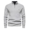 Mens Cotton Zip Cardigan High Collar Knitted Sweater 0