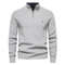Mens Cotton Zip Cardigan High Collar Knitted Sweater 11