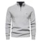 Mens Cotton Zip Cardigan High Collar Knitted Sweater 11