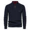 Mens Cotton Zip Cardigan High Collar Knitted Sweater 12