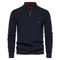 Mens Cotton Zip Cardigan High Collar Knitted Sweater 12