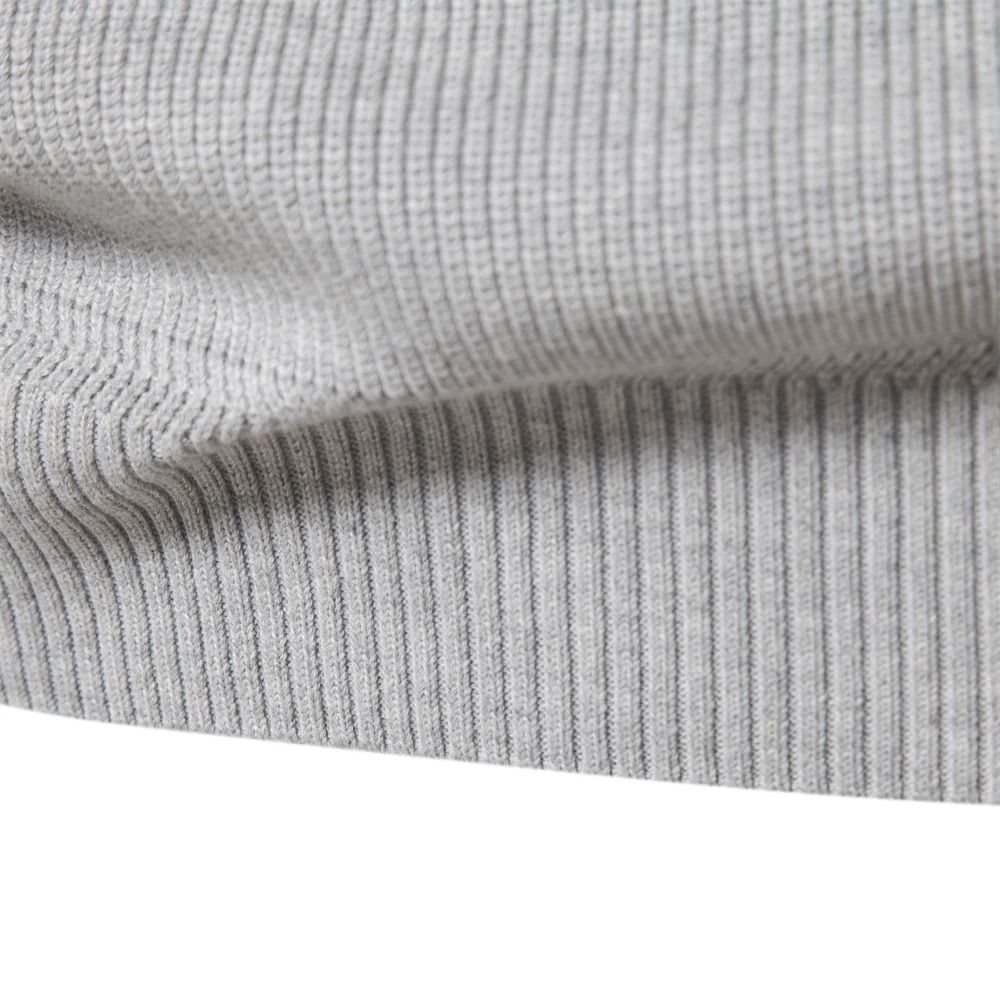 Mens Cotton Zip Cardigan High Collar Knitted Sweater 5