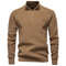 Mens Cotton Zip Cardigan High Collar Knitted Sweater 8
