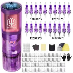 professional tattoo pen kit with power supply and permanent makeup machine