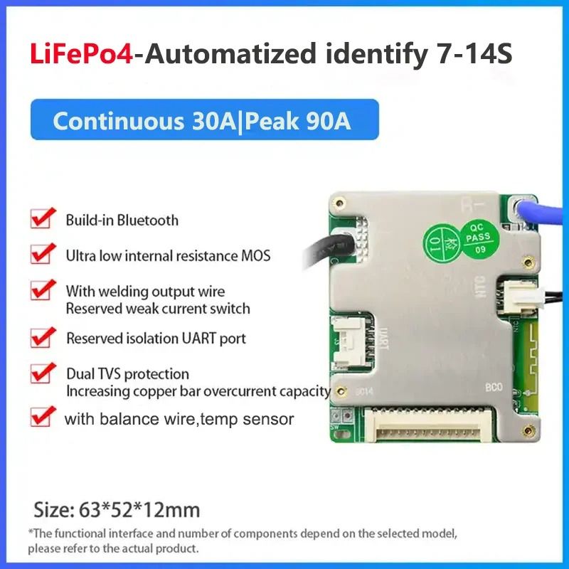 JBD Smart BMS With BuiltIn Bluetooth Lithium Battery Protection Board 10S17S 24V60V 10